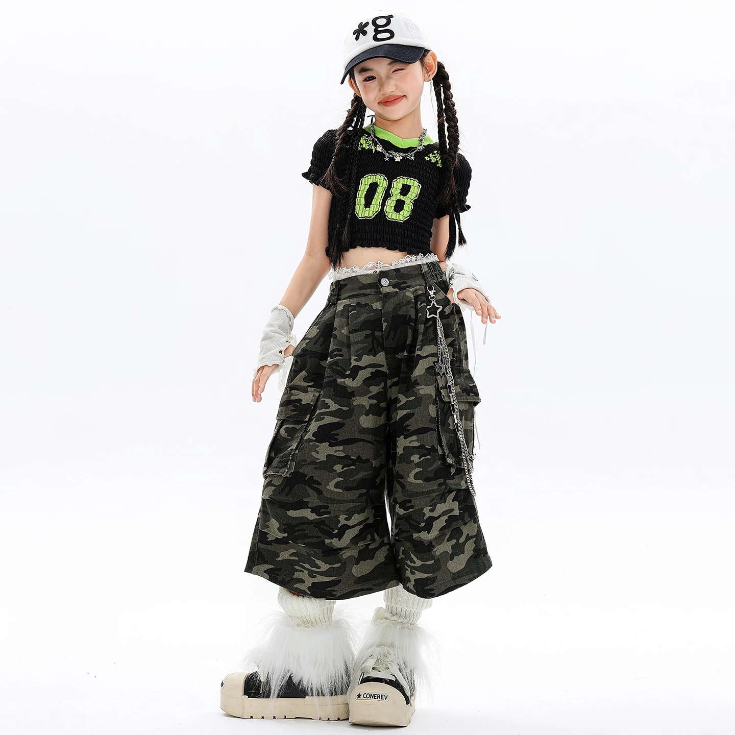 Ragazze Hip Hop Crop Tank Tshirt Denim Pantaloni cargo Bambini Street Dance Girl Group Costumi Bambini Streetwear Jazz Set di vestiti