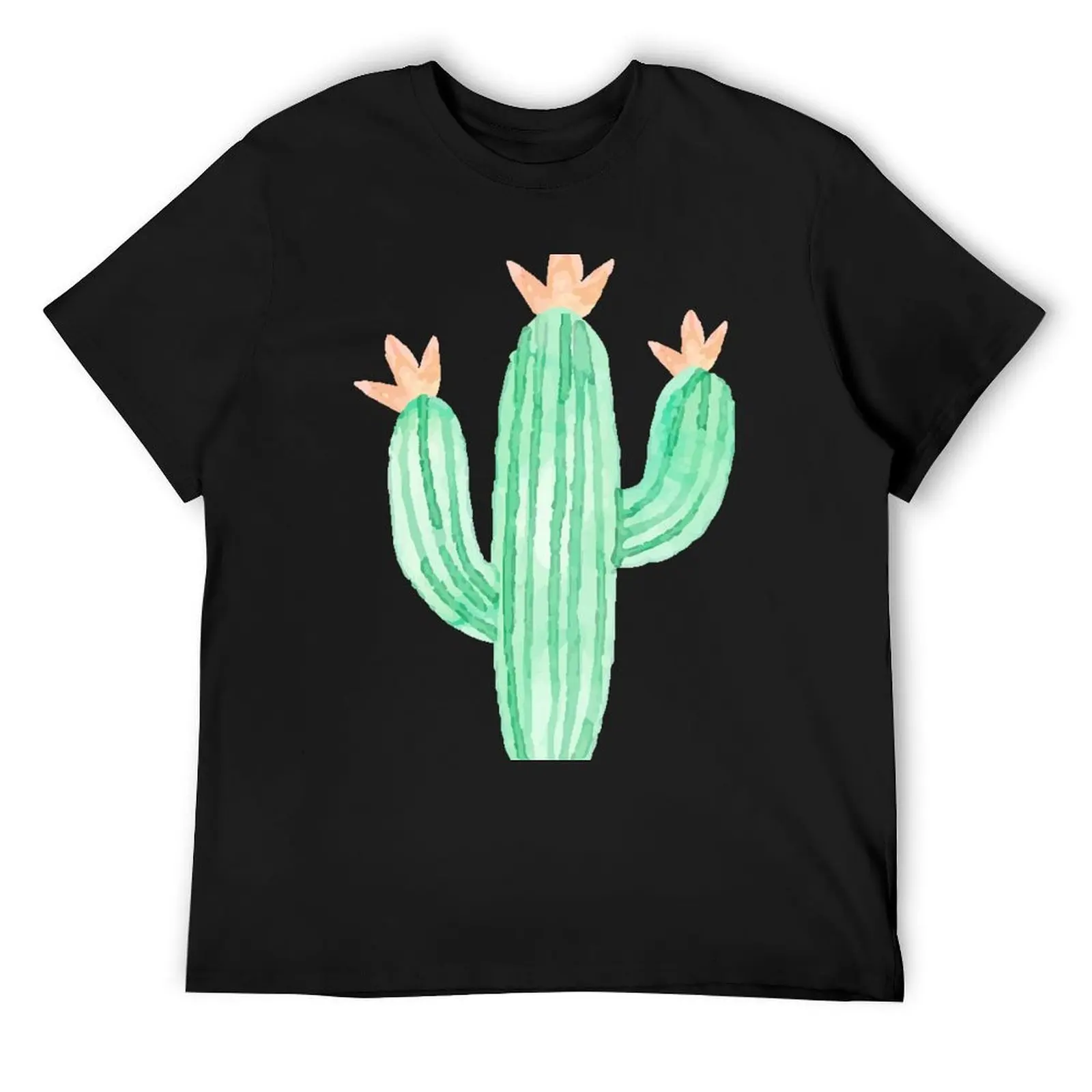 

Watercolor Cactus Flowers T-Shirt anime shirt heavyweights T-shirts oversize summer 2025 shirts men