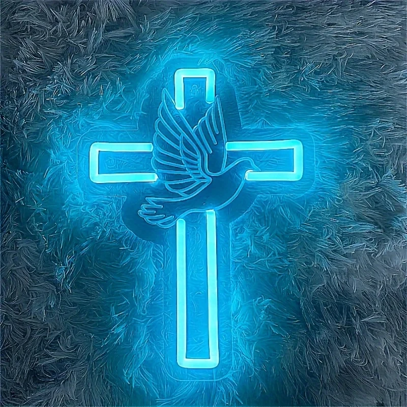 Cross Neon Sign Jesus LED Neon Lights For Easter Party Room Wall Decor Light Bedroom Living Room Neon Night light Wedding Gifts