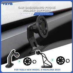For Tesla Model 3 Highland 2024 Dashboard Magnetic Phone Holder Steering Wheel Phone Holder Support Frame Interior Accessories