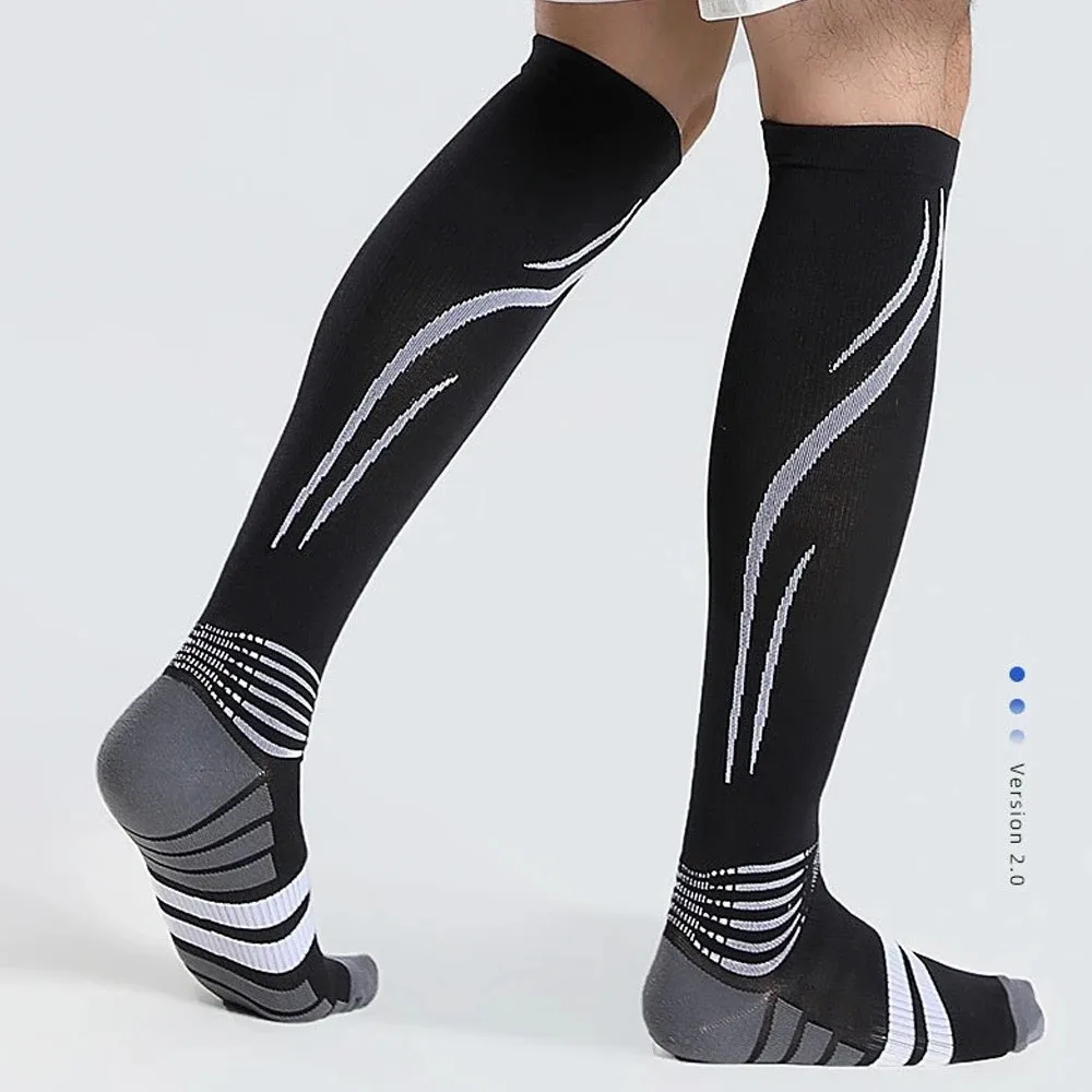 

1 пара дышащих спортивных компрессионных носков до колена, высокие эластичные длинные носки для фитнеса, удобные впитывающие пот