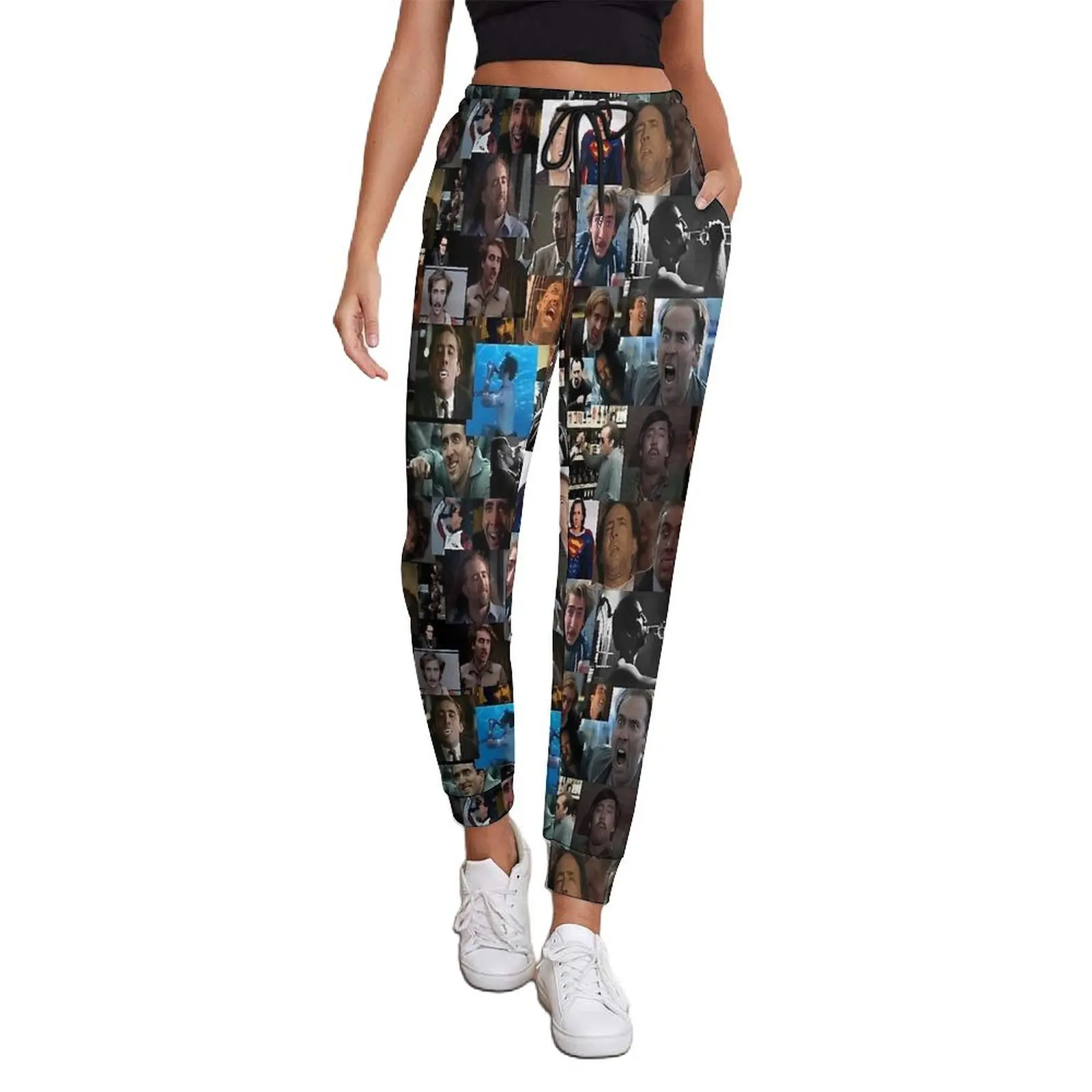 Nicholas Cage Jogger Pants Spring Nick Cage Kawaii Joggers Ladies Hippie Custom Trousers Big Size 2XL