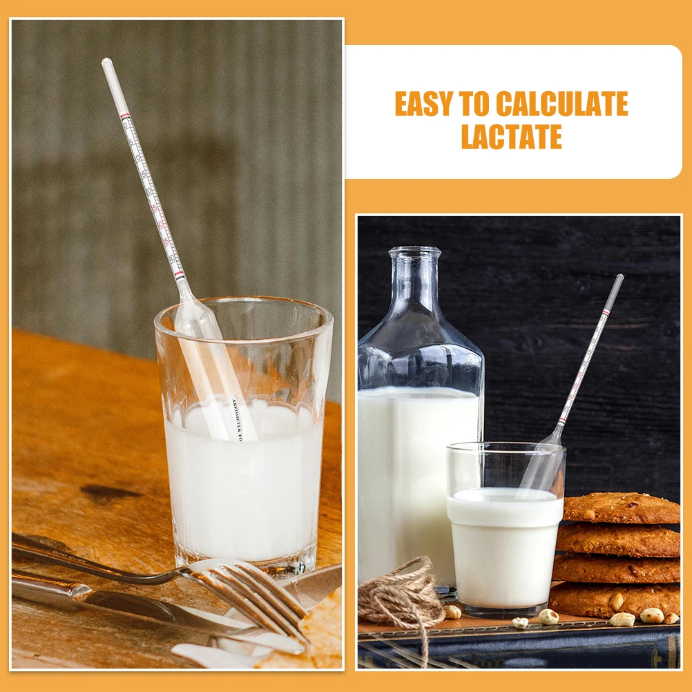 

2pcs Milk Hydrometer Lactometer Tester Tool Degree Supplies Glass Kitchen Home Measure Reusable Professional Design