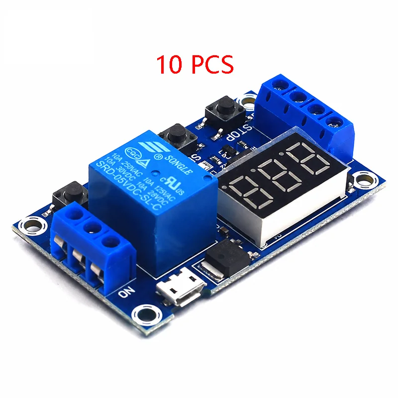 10PCS 1 Channel Relay Module Delay Off Timer Circuit Switch Trigger Cycle Digital Micro USB Optocoupler DC20V Controller Board