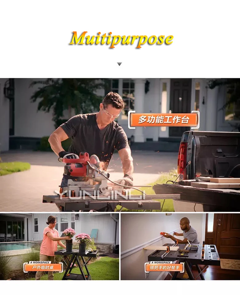 2026 Multifunction Work Tool Table Mobile With Quick Clamp And Fixed Nail Woodworking Saw Table Folding Decoration Tool WX051