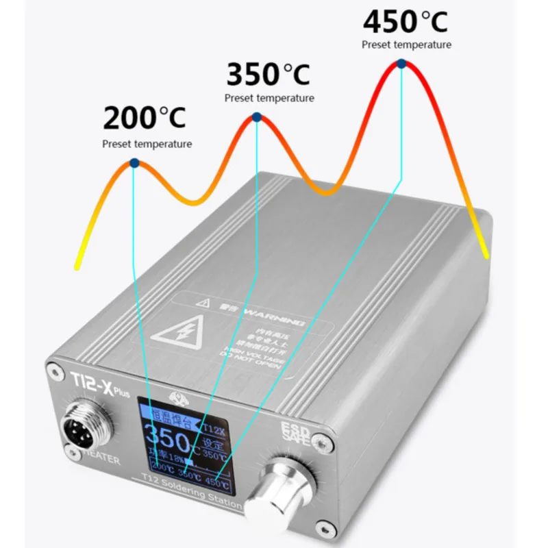 Digital Display Welding Station for Phone Repair Intelligent Temperature Soldering Platform BGA PCB Rework Tools T12-X Plus