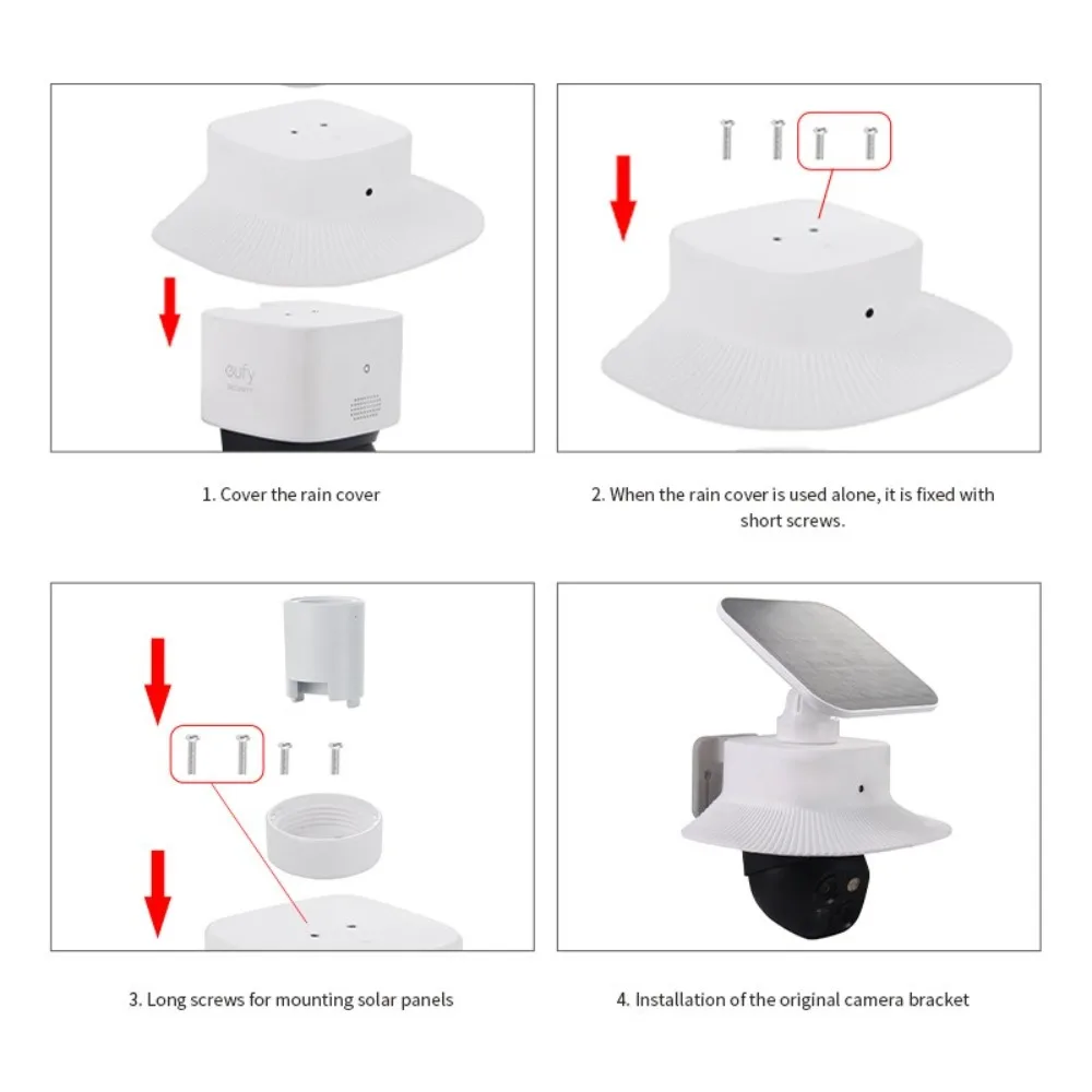 White Security Camera Cover Wall Mounted Weather Resistant Weatherproof Cover Dustproof UV-proof Protective Cover for Eufy S340