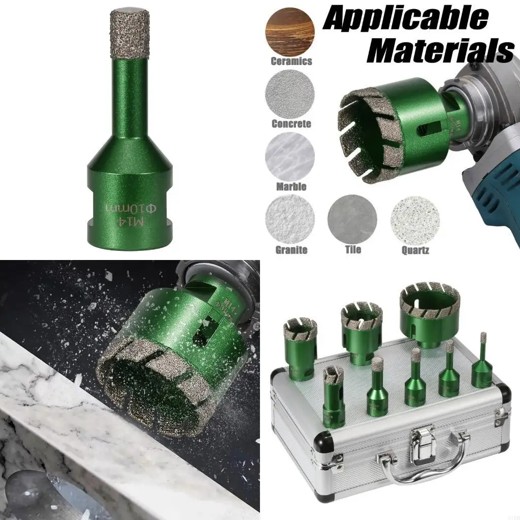 

Professional Heavy Duty Brazed Diamantine Hole Cutter Opener For Stone Tile Glass Reduced Friction 6-50mm Brazed Design