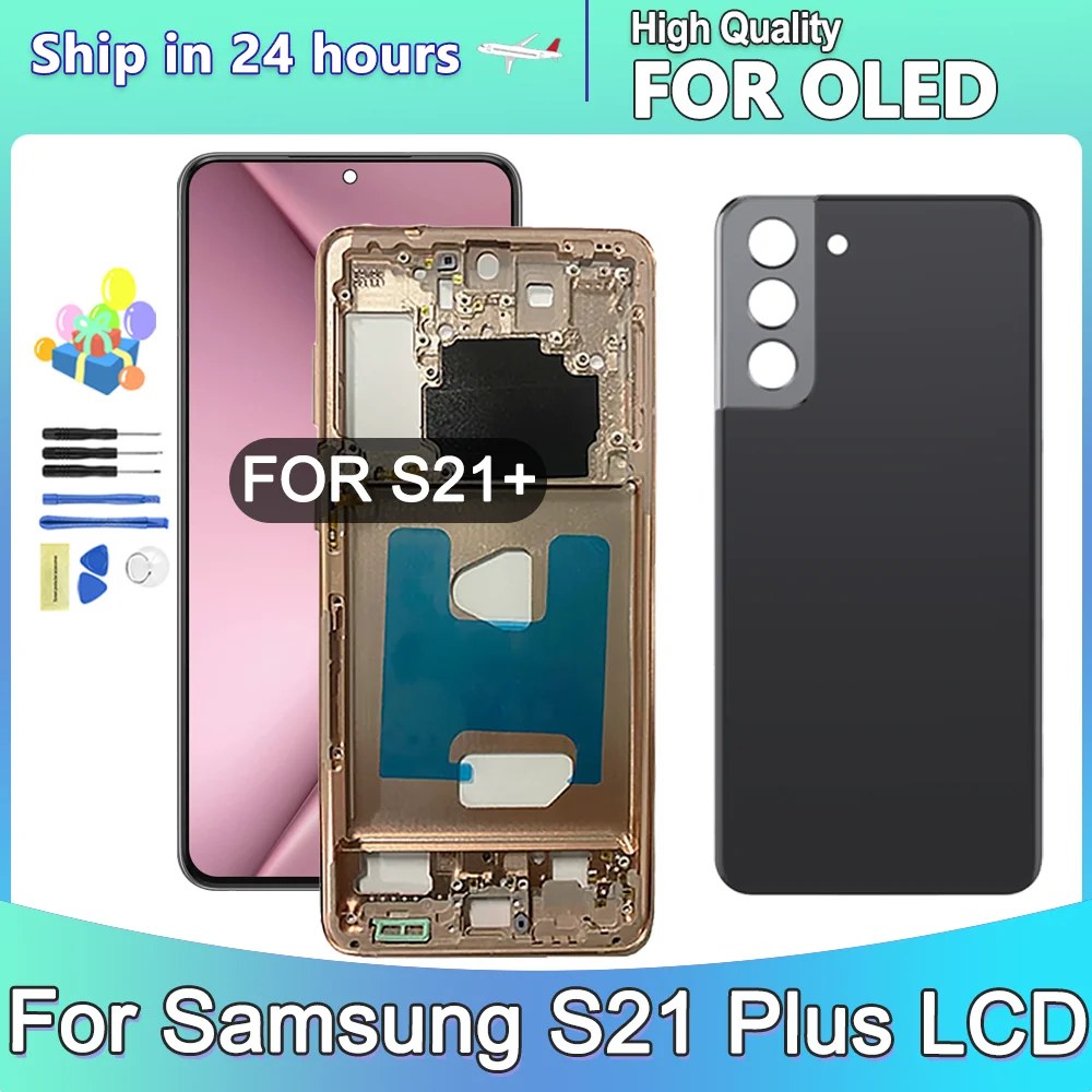 

OLED S21 Plus Display With Frame For Samsung Galaxy S21 Plus OLED G996 G9960 LCD Touch Screen Digitizer Assembly