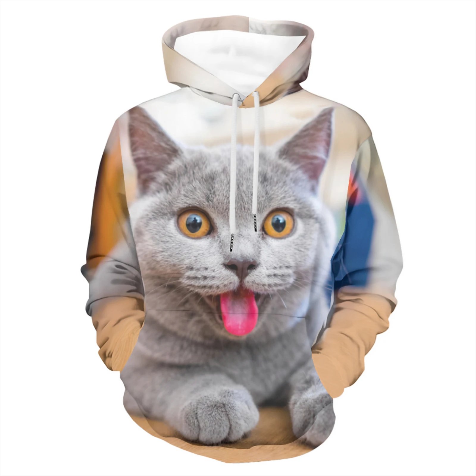 

New 3D Cat Printing Popular Hoodie Men's Unisex Animal Pattern Pullover Fashion Streetwear Hoodie Funny Hooded Sweatshirt