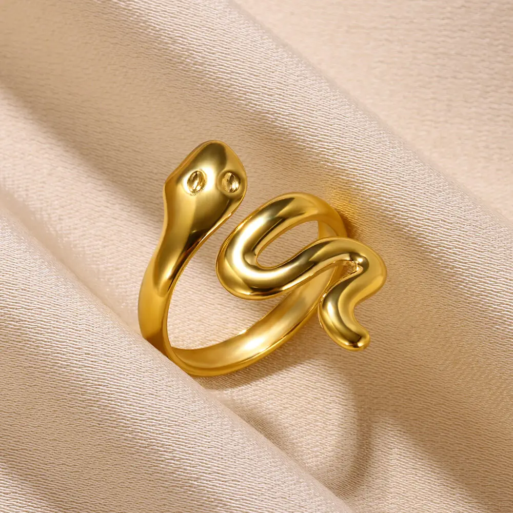 Gold Color Snake Sun Rings for Women Stainless Steel Seashell Women\'s Ring Female Male Luxury Quality Jewelry anillos mujer