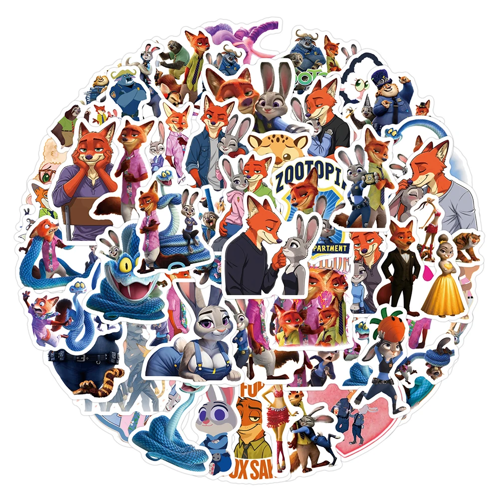 10/30/50pcs Classique Anime Film Zootopia 2 Autocollants Drôles Autocollants Décoratifs Ordinateur Portable Planche À Roulettes Téléphone Voiture Mignon Dessin Animé Autocollant Jouet