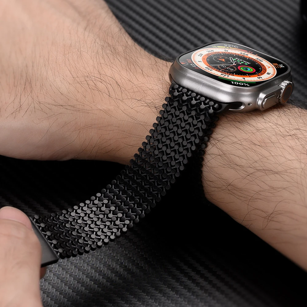 Magnetic Metal Strap For Apple Watch Band 38/40/41mm Stainless Steel Wristband Hollow Out Bracelet Watchband Accessories Correa