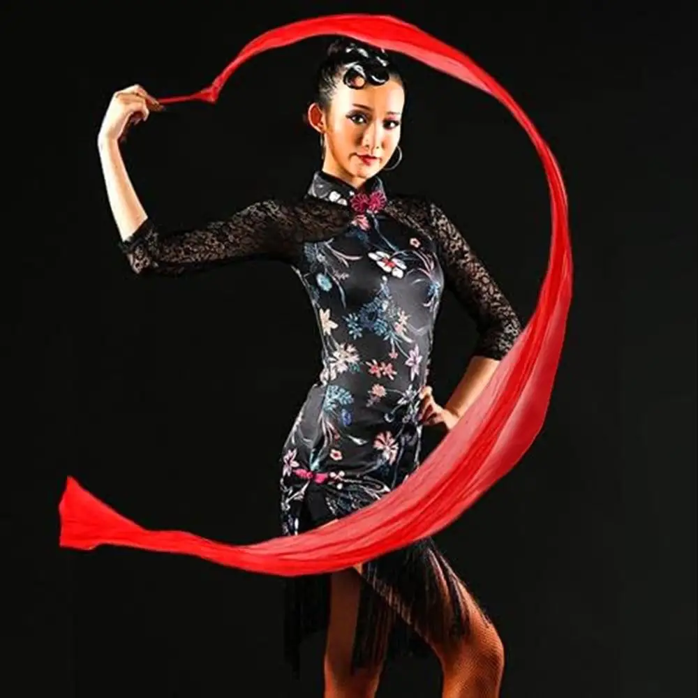 Beaux rubans de danse colorés avec tige, ruban de gymnastique en soie, accessoire de spectacle sur scène