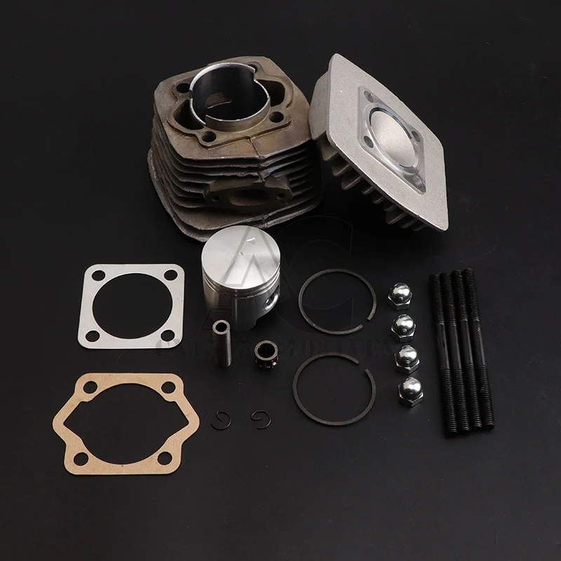 47mm Cylinder Head Set & Piston Kit Ring Fit 80CC Motorized Bicycle Bike Engine Parts Cylinder+ Cylinder Head+ Piston Kit