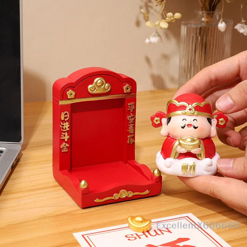 Mini Buddhist Niche Small Buddha Altar Tabletop Decoration Display Stand Mini Shrine For Bookshelf Office Table Home Living Room