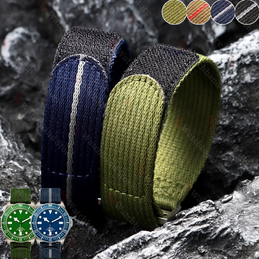 Bracelet de montre en Nylon de haute qualité 20mm 22mm pour Seiko pour collier Tudor caché FXD/Biwan/1958 série toile militaire Sport hommes bandes