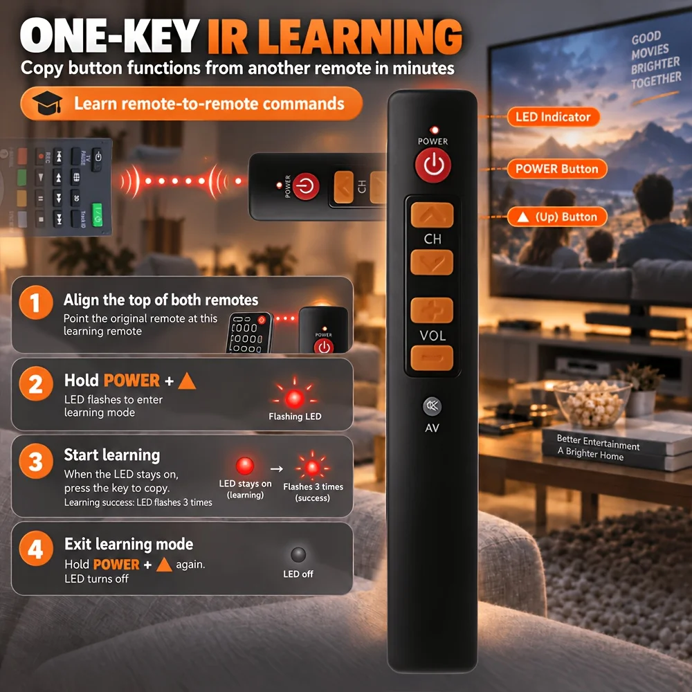 Universal 6 for Key Learning Remote Control for TV STB DVD DVB HIFI Copy Code 83CF