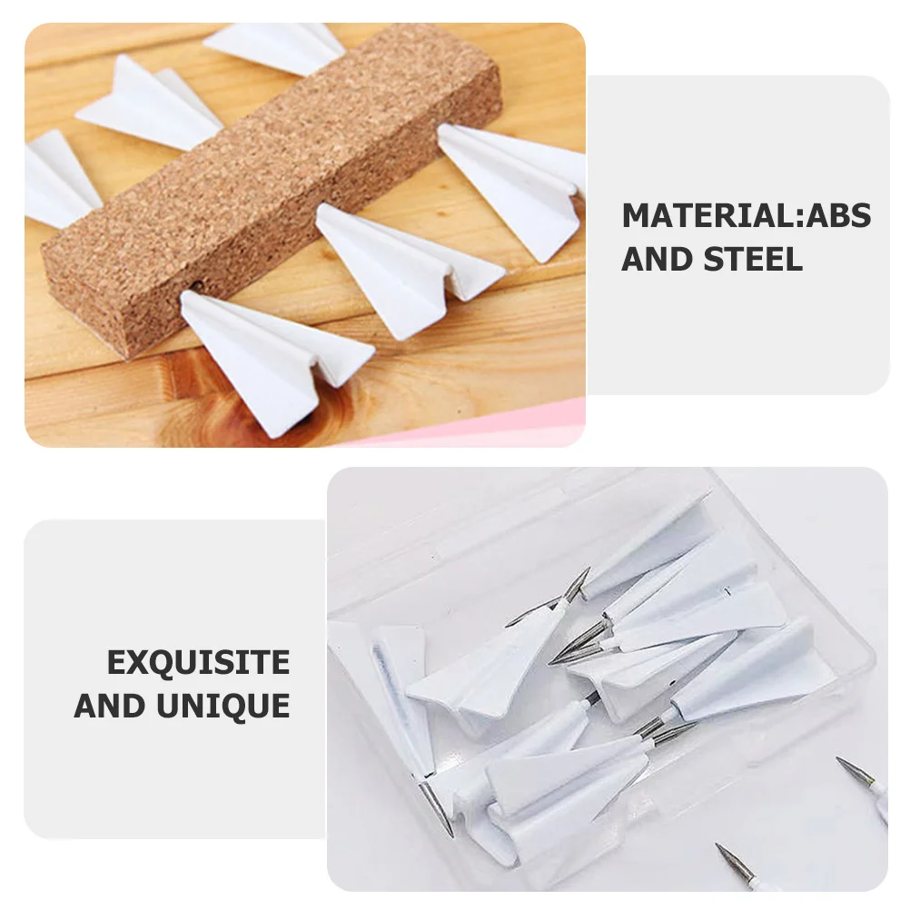 

6 Pcs Paper Airplane Thumbtacks Cute Small Decorative Replaceable Pushpins Office Supplies Girls Bedroom Bulletin Board Daily