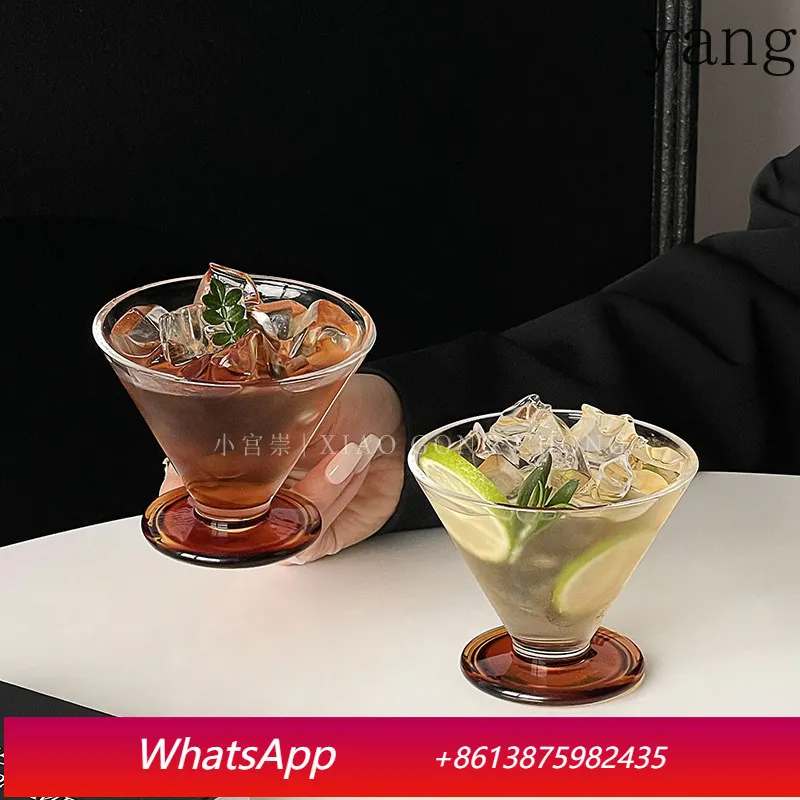 

CX high-value niche design coffee cup glass cup second-hand high-end ice cream cup