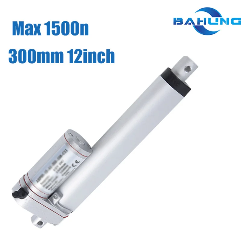 Mini DC Motor 12-inch Stroke Linear Actuator 300mm, 12v24v Max 1500n 330lbs Small Linear Motor