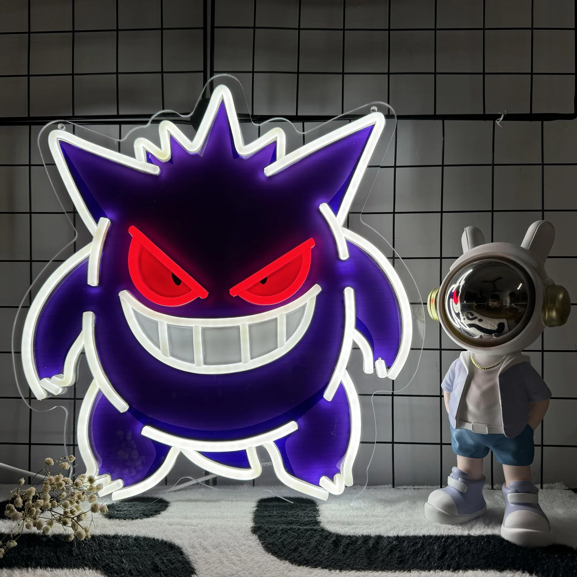 

Pokémon Gengar Neon Sign USB Power Dimmable LED Neon Light for Teen Dormitory Game Room Bedroom Club E-sport Room Wall Decor