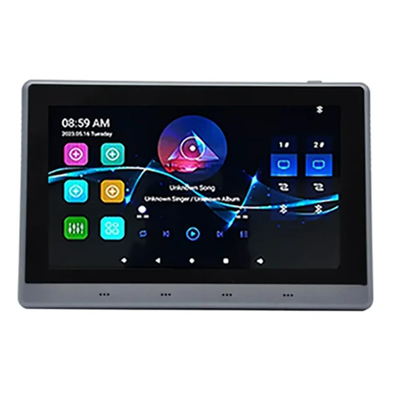 B24B 7 Inch Android 11 Music Amplifier Audio System 8 X 30W 2 Zone Android 11 Wifi 7 Inch Touch Screen Amplifier