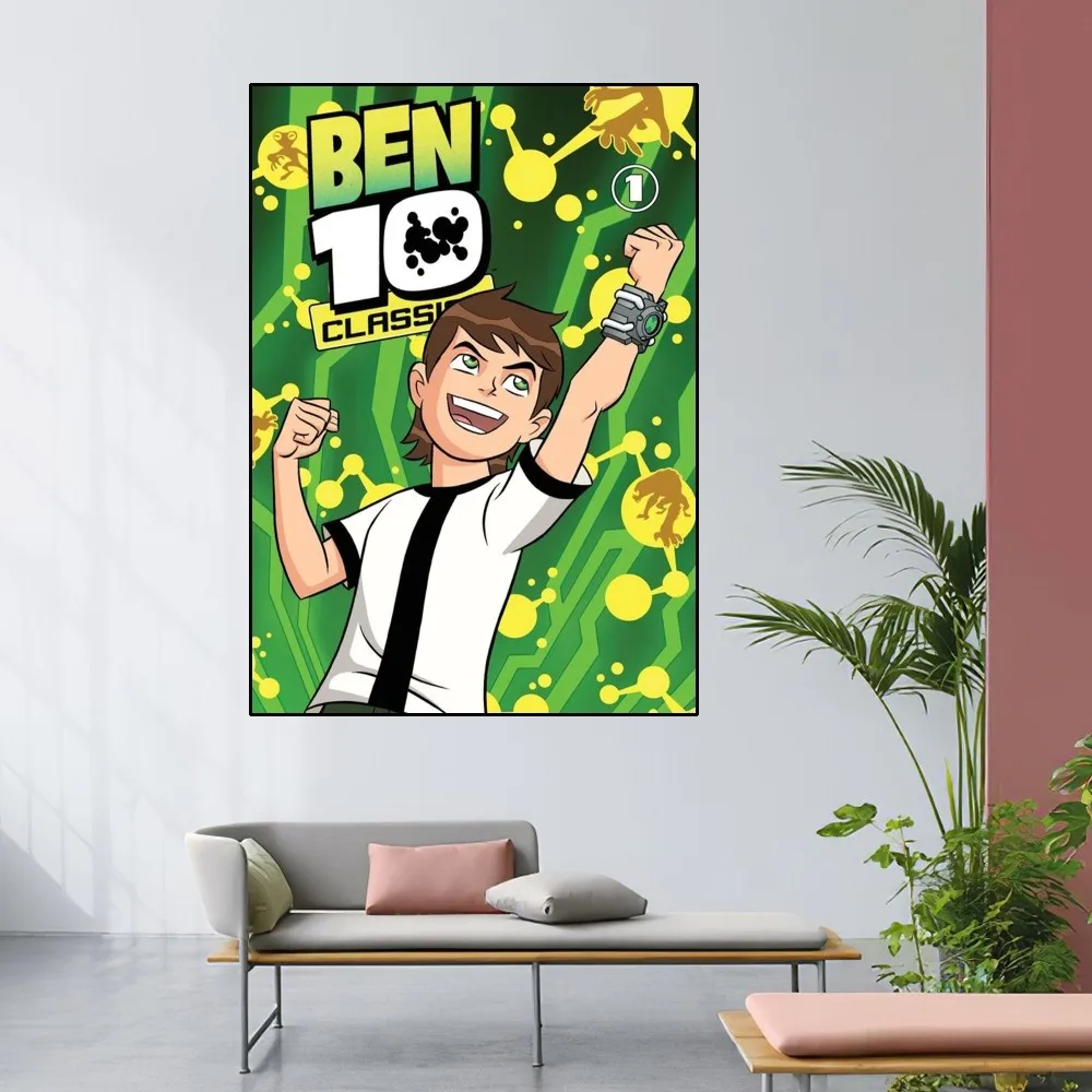 Cartoon B-Ben 10 Cool Poster Home Room Decor Livingroom Bedroom Aesthetic Art Wall Painting Stickers