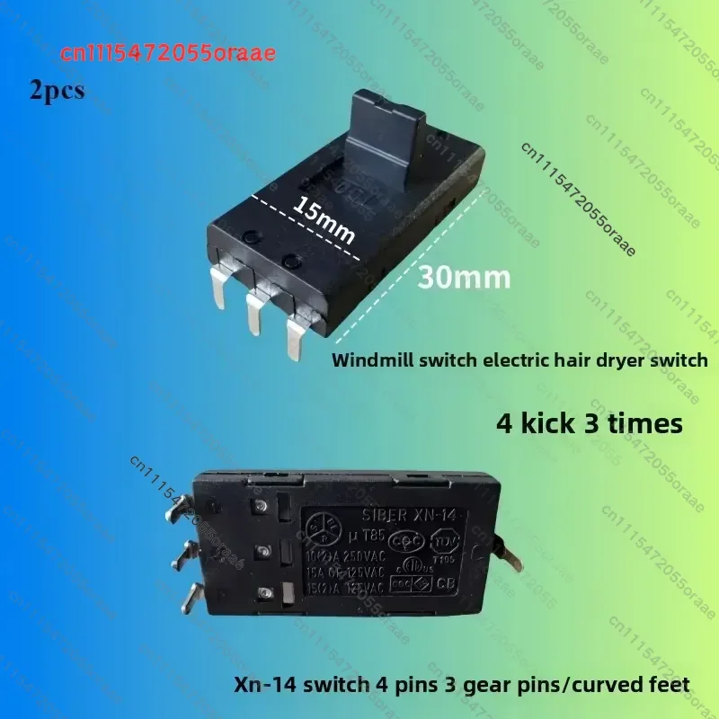 1pcs XN-14 for PHILIPS hair dryer switch 4 feet dial 3 times 4 feet 3 gears pin/curved foot