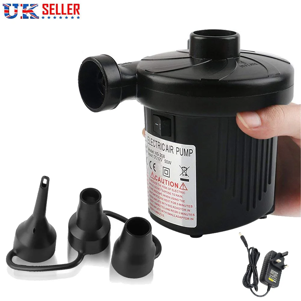 

Electric Air Pump Mini Portable High Speed Inflate Deflate Air Mattress Raft Pool Paddling Pool Balls Car Inflator Uk Plug