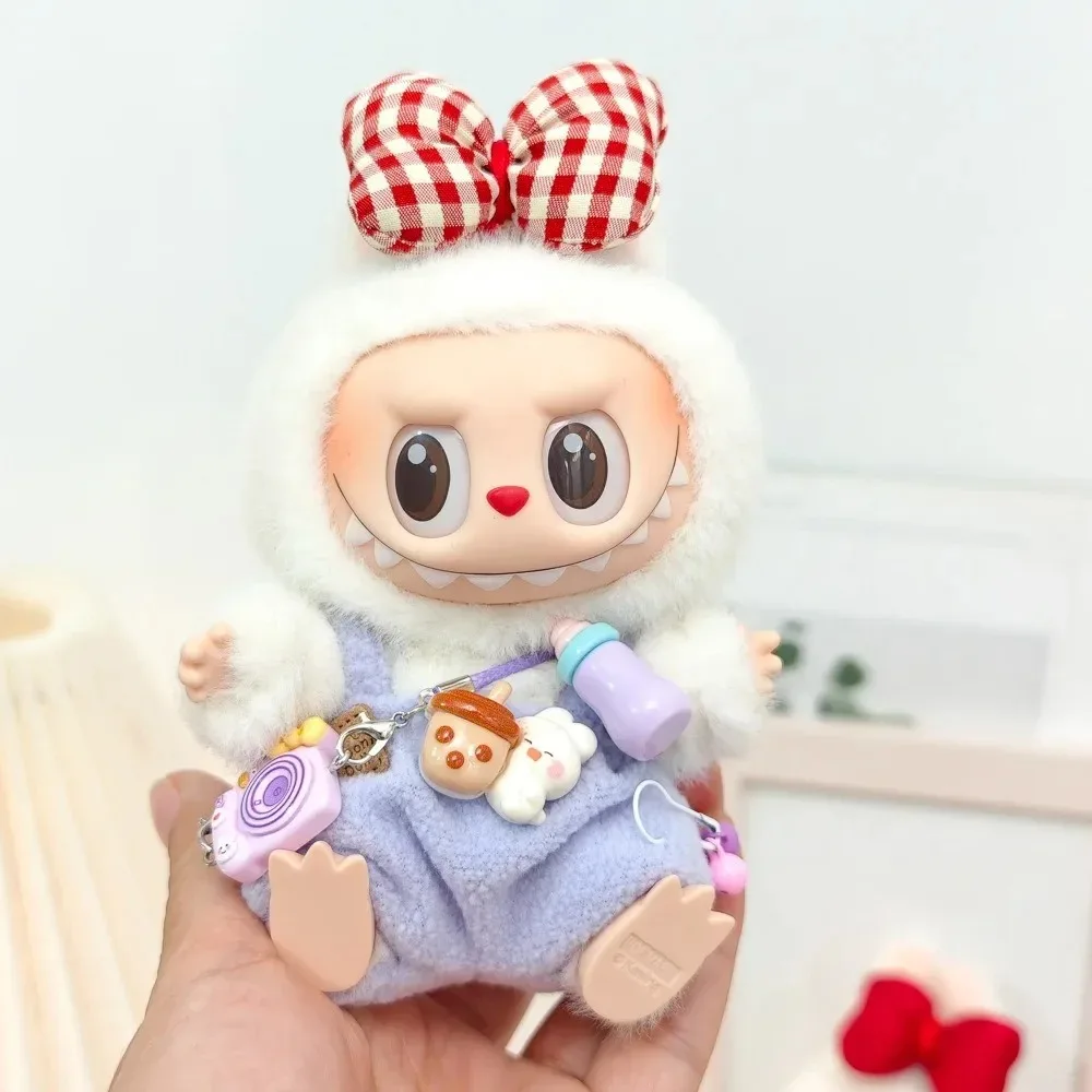 Mini Pop Kleding Outfit Accessoires voor Kpop Exo 15-17 cm Labubu en 10 cm Katoenen Pop Zoete Fles overalls Pak Kleding Cadeau