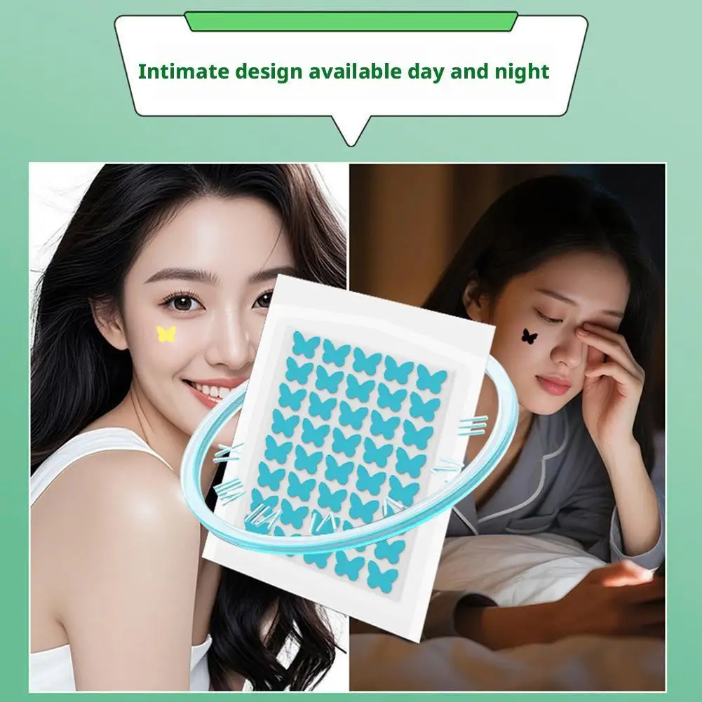 Patchs hydrocolloïdes pour boutons d'acné, pour le visage, estompe les imperfections, marques de boutons, imperfections d'acné fermées, couverture en forme de papillon