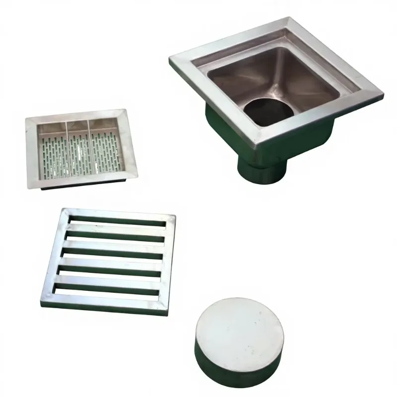 Industrial all stainless steel drainage system with gutter grille cover and floor drain