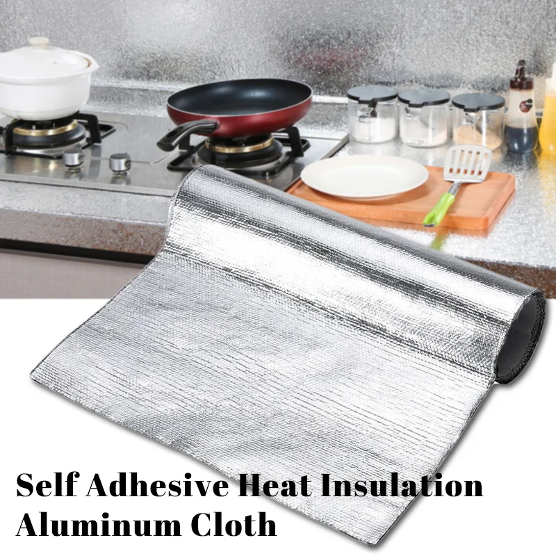 150x30cm Car Insulation Film Heat Protection Mat High Temperature Cloth Resistant Silver Fiberglass Aluminum Foil Film Auto Part