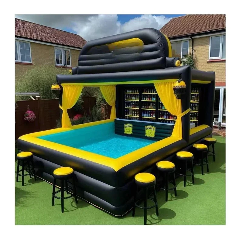 Outdoor Swimming Pool Inflatable Water Bar Tent Party Bar Tent Backyard Inflatable Pool Bar Tent