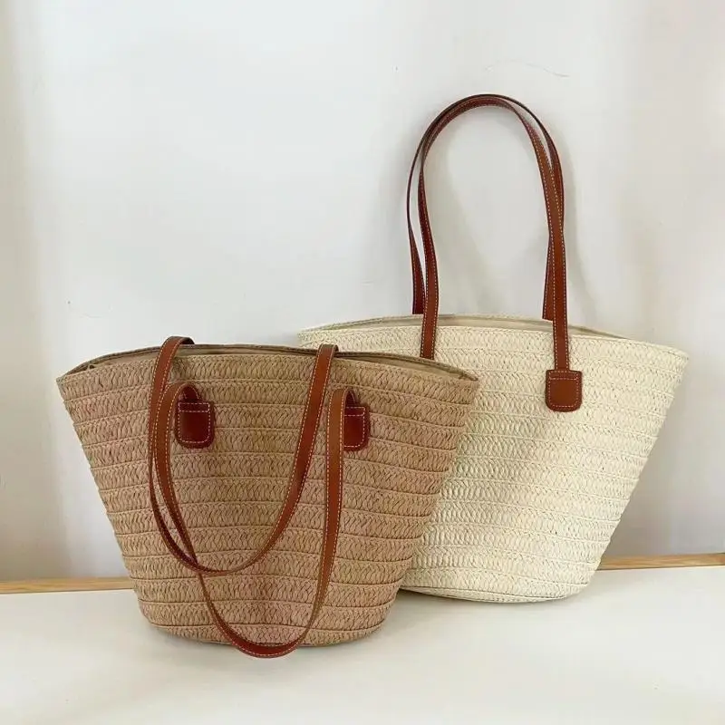

Fashion Casual Straw Shoulder Bag Summer Beach Large Capacity Tote Bag Ladies Travel Commuting Bag For Women Gifts