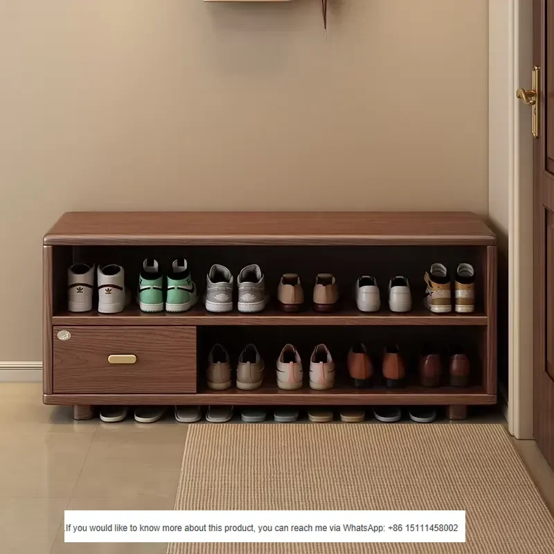 Modern Wooden Shoe Storage Bench with Drawer, Entryway Shoe Cabinet, Multi-Tier Shoe Rack for Hallway Living Room Furniture