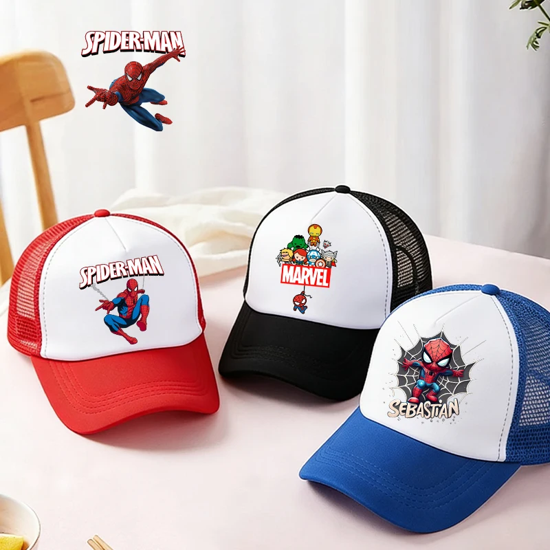 

Cute Spidermans Baseball Cap Anime Movie Canvas Print Boy Man Outdoor Street Casual Sunshade Kids Adult Birthday Party Game Gift