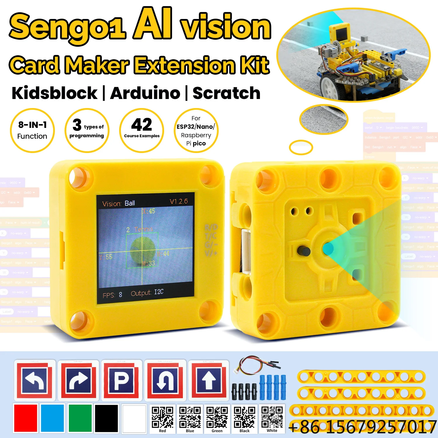 Keyestudio STEAM Programming Sengo1 Al Vision Card Maker Extension Kit for ESP32 / Nano / Raspberry Pi Pico