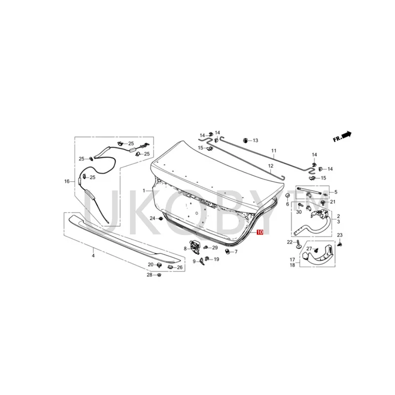 74865TVEH01 74865SDCA01 Suitable for Ho nd a Civic Accord Luggage compartment lid sealing strip