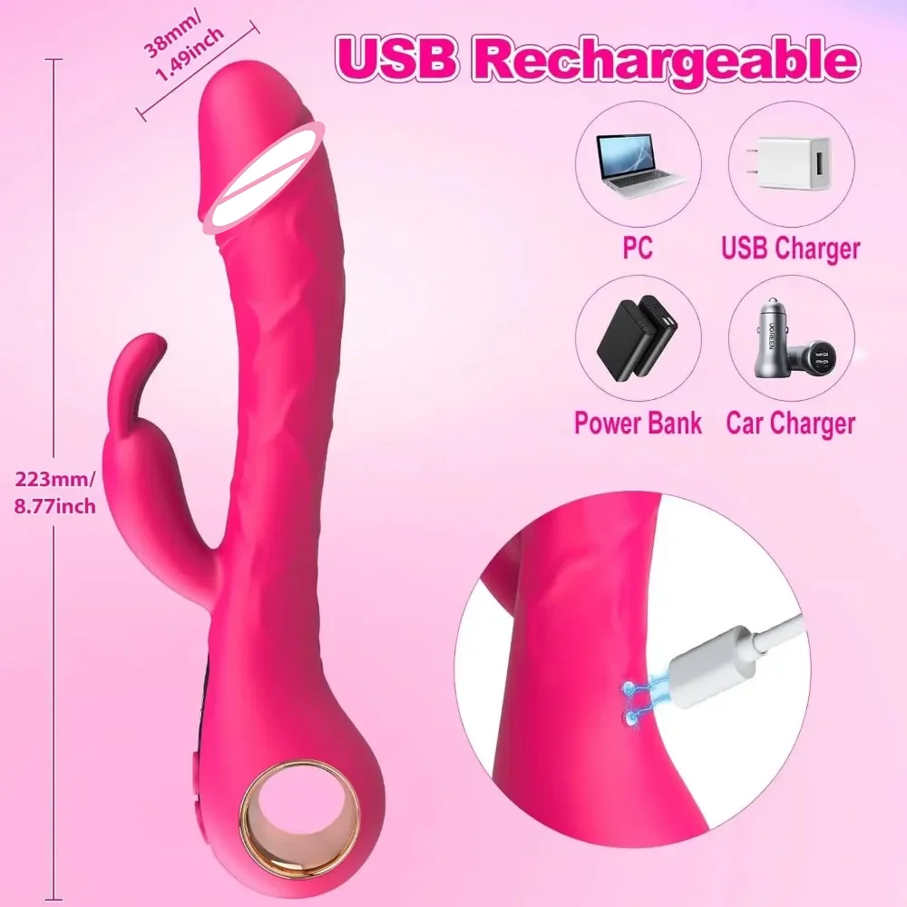 G-spot Rabbit Vibrator Clitoris Nipple Dildo Stimulator Vagina Masturbator Massager Massager for Women Couples Sex Toys 18+