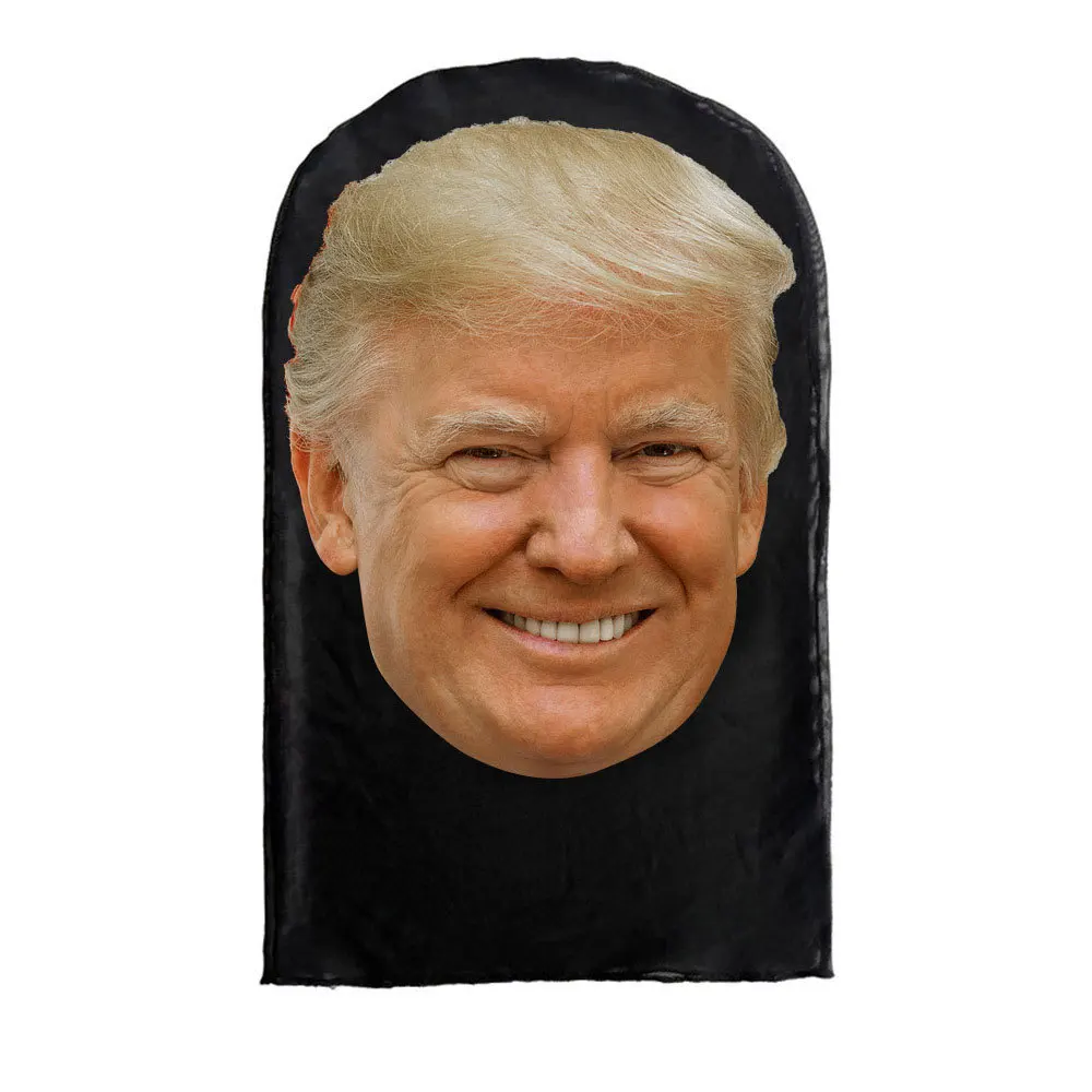 Trumps Full Head Face Human Mask Mesh Stretchable Breathable Halloween Party Funny Masks President Trump Cosplay Headgear