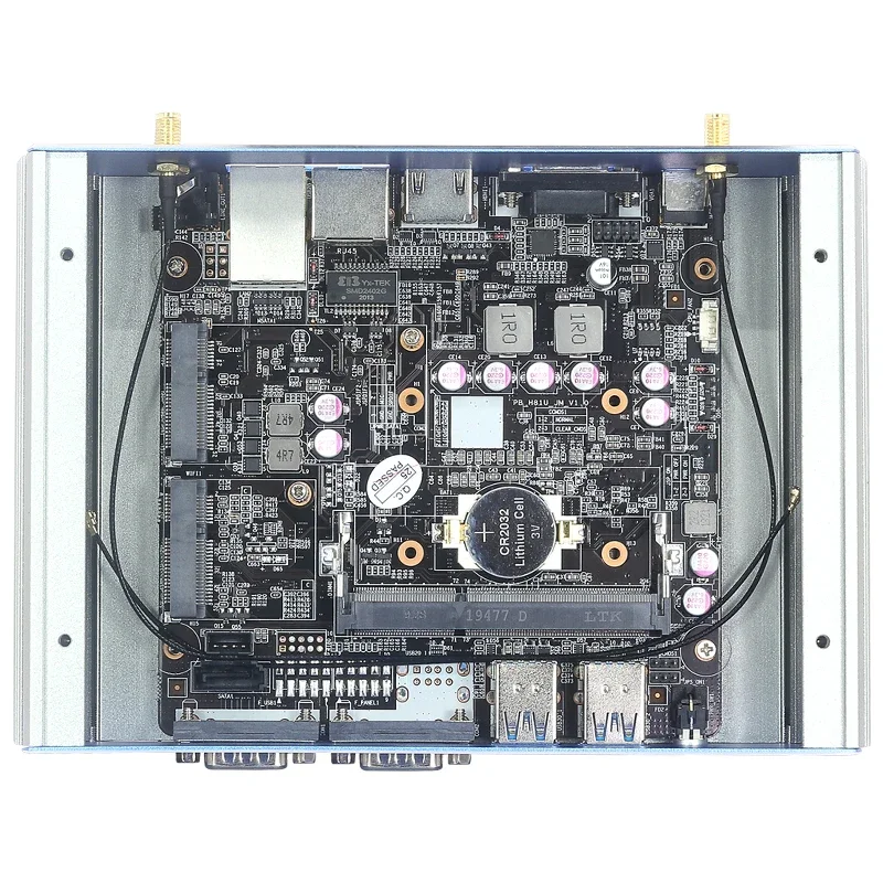 Helorpc 2LAN2COM Mini PC industriale con supporto Inter i5-5200U/I7-5500U Win10/11 Linux Pfense WiFi Firewall Computer senza ventola