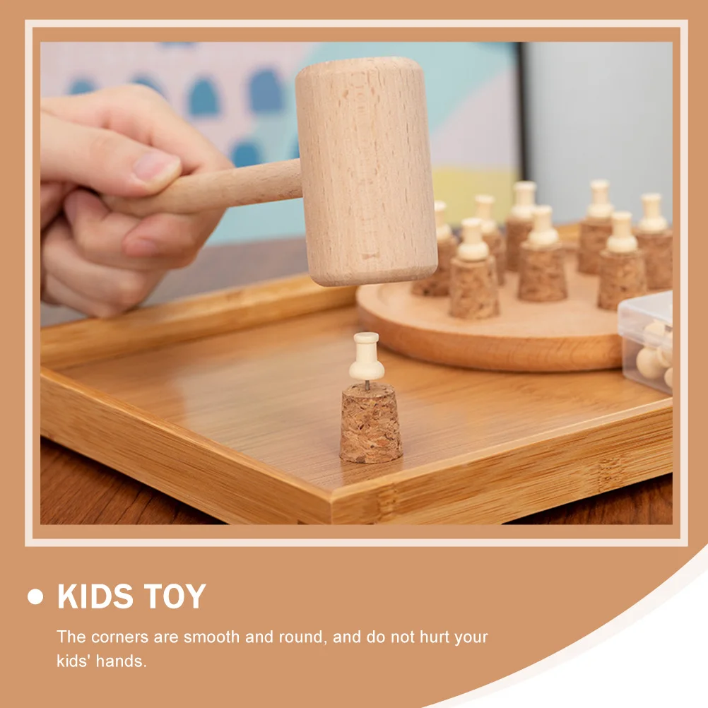 

1 set 1 Set Wooden Hammer Pounding Kids Hand-Eye Coordination Training Educational Plaything Nail Beating Learning Tool Wooden