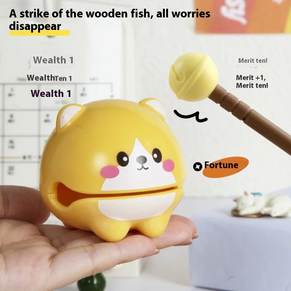 木製魚仏デスクトップ装飾ストレスリリーフ不安軽減オフィスおもちゃ瞑想リラクゼーションギフト在宅勤務用