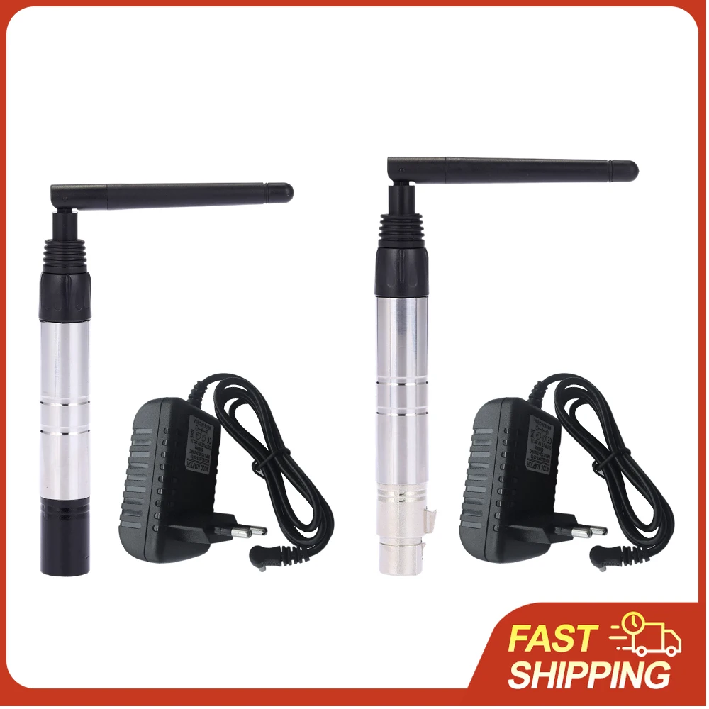 

Беспроводной передатчик и приемник DMX512 2.4G ISM с ультрадальним радиусом действия 1000 м, контроллер освещения 23DBM с антенной для сценического освещения