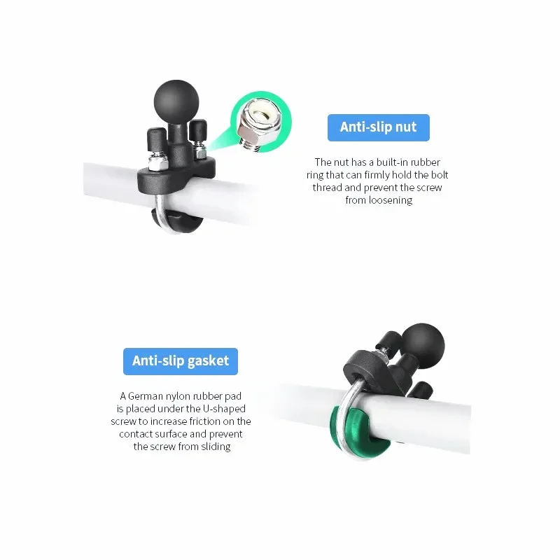 Основание направляющей руля с U-образным болтом и шариком 1,5 дюйма для крепления планшета Мотоцикл/велосипед/налочный погрузчик/склада