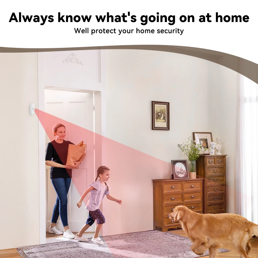 Tuya Smart PIR Motion Sensor WiFi Sicherheit Anti-Diebstahl Smart Life Alarm Sensor Kompatibel mit Google Home Alexa