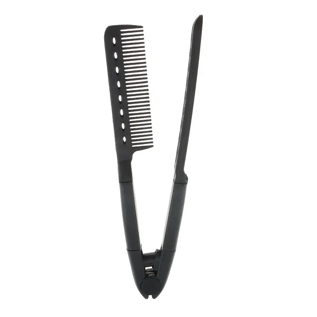 

New Hair Straightener Straightening Comb Folding Brush Salon