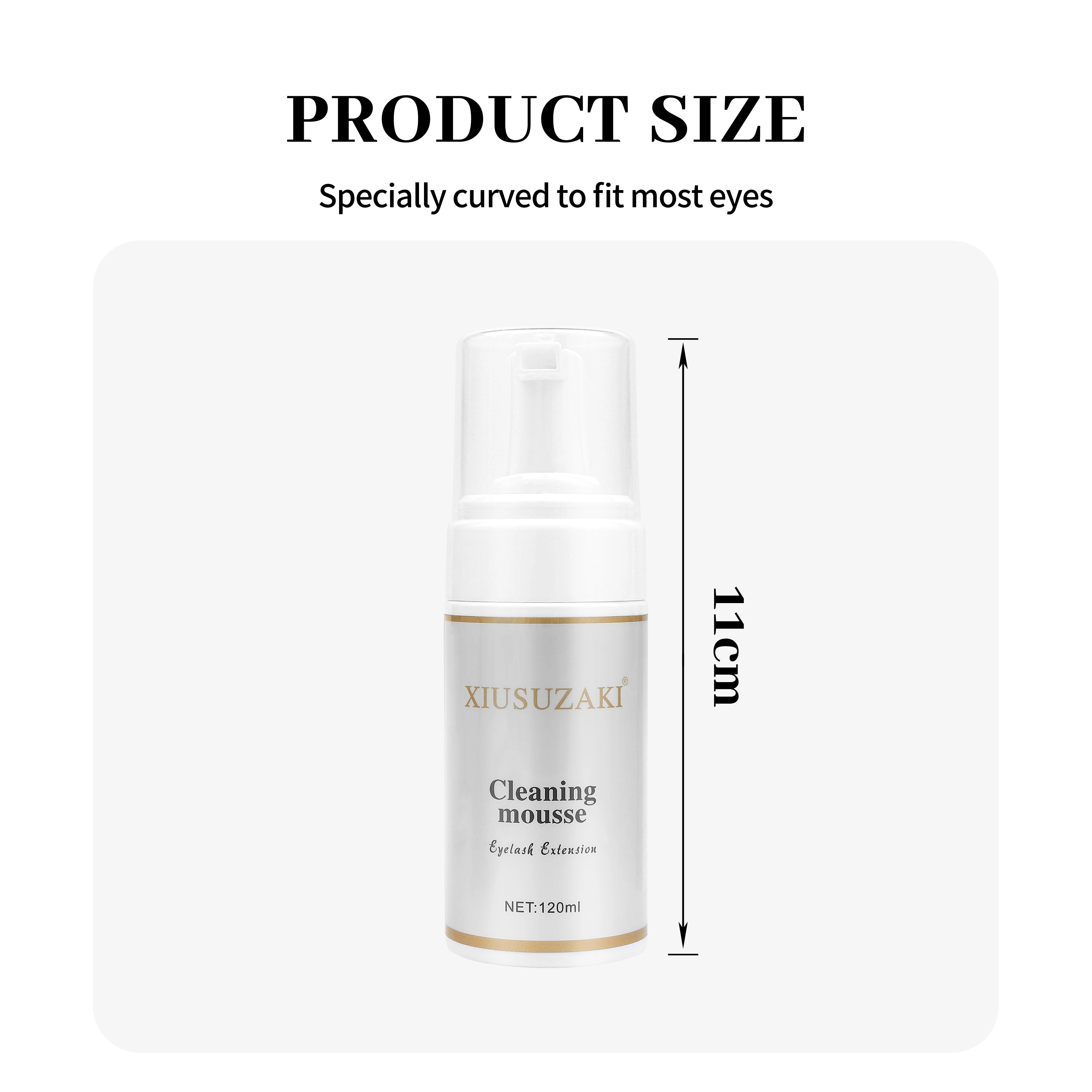 XIUSUZAKI 120ml Eyelash Extension Cleansing Mousse Shampoo Foam Pro Eyelash Cleaner bubble gentle non-irritation fast clean